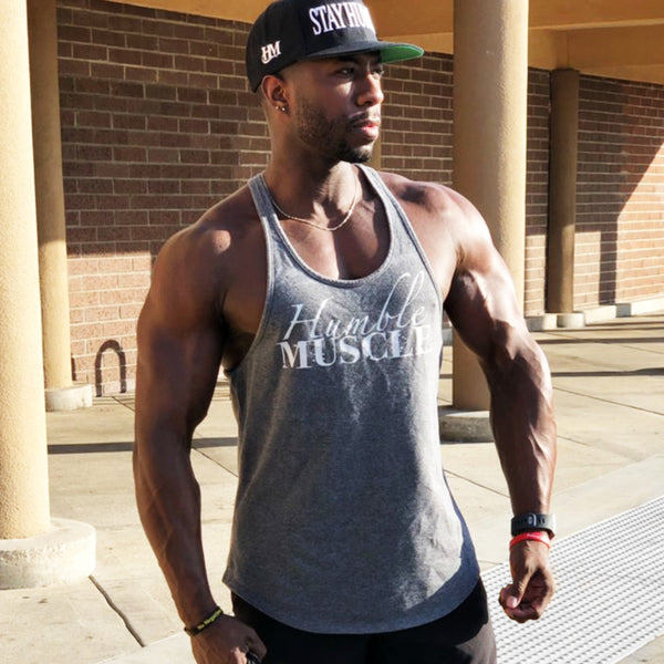 Mens Stringer Tank | HM Script | Grey